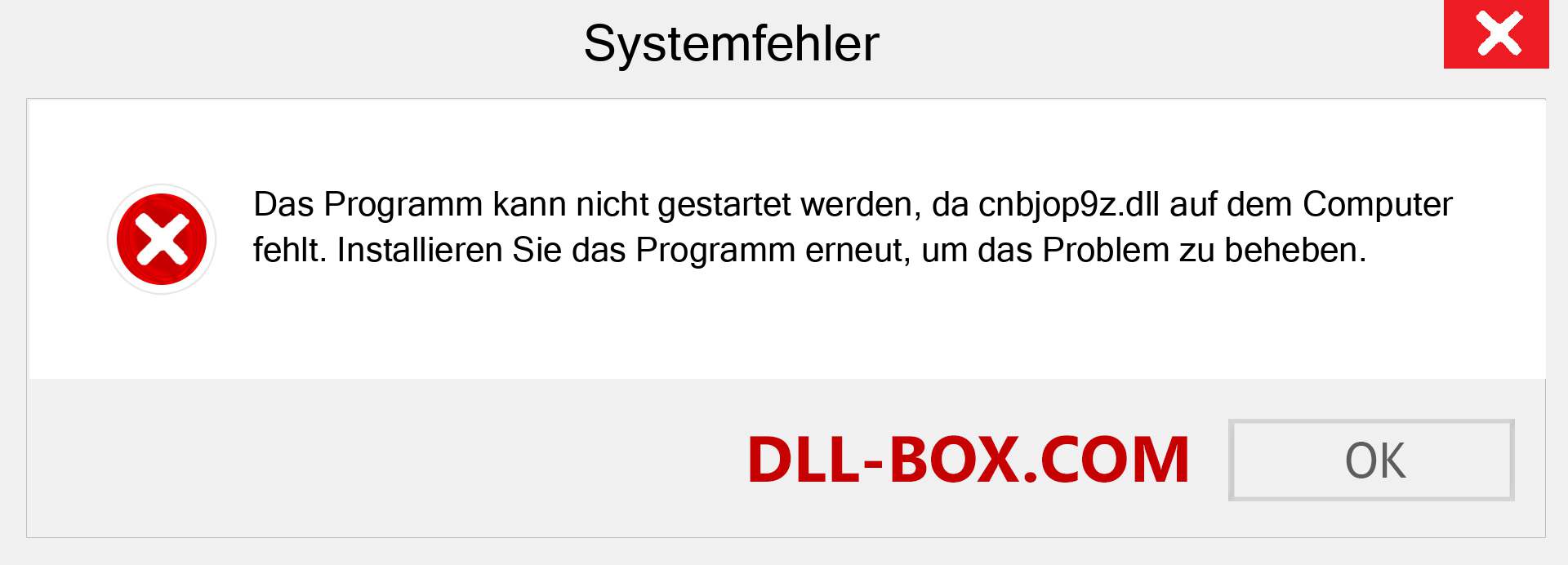 cnbjop9z.dll-Datei fehlt?. Download für Windows 7, 8, 10 - Fix cnbjop9z dll Missing Error unter Windows, Fotos, Bildern